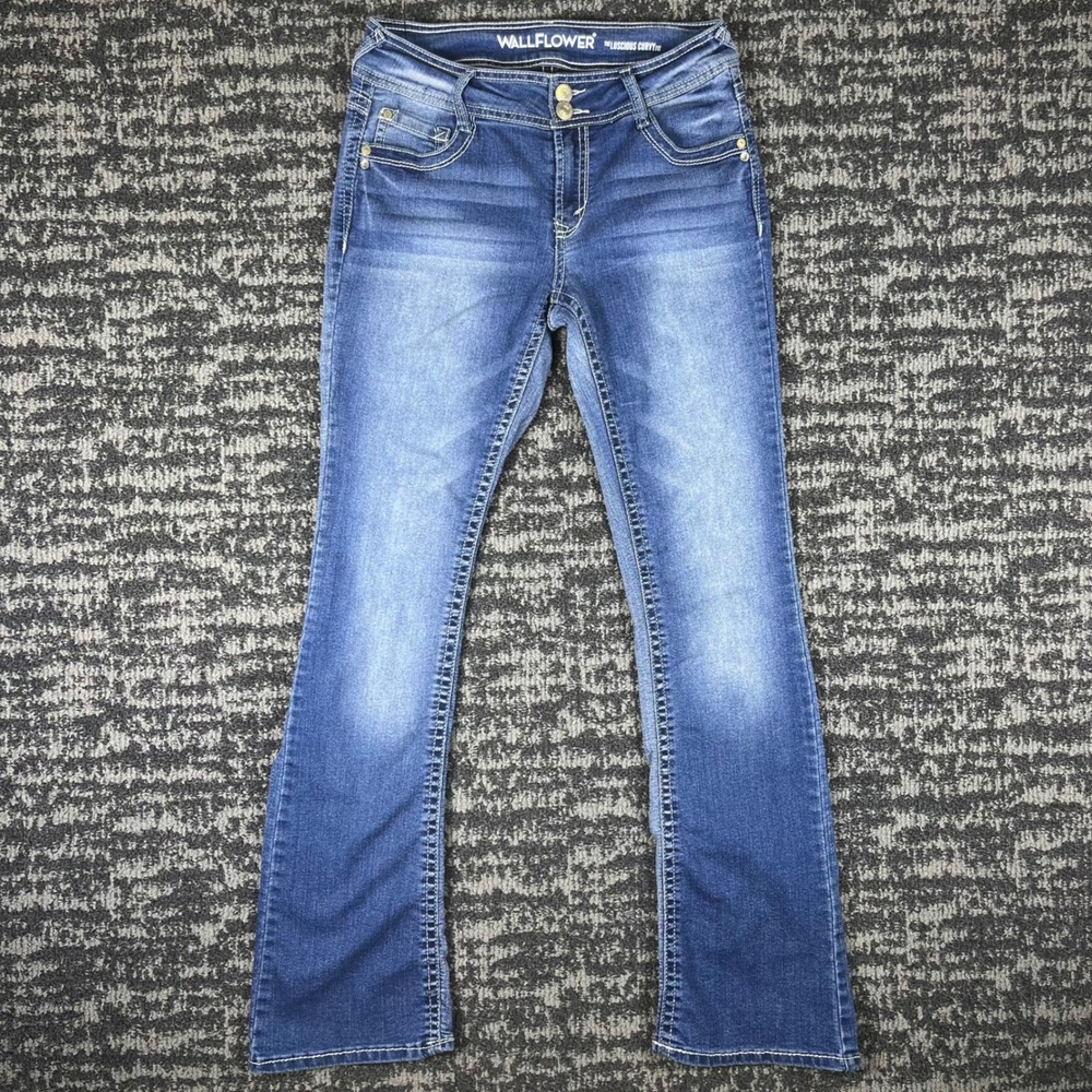 WallFlower Jeans Women 9 Long Blue Luscious Curvy Bootcut WLM09485B Denim